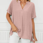 V Neck Blouse Elegant Casual Short Sleeve V Neck T-Shirt