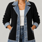 Molly | Relaxed Denim & Rib-Knit Jacket