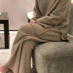 Fashion Rib Knitted Striped Suits