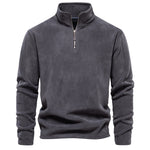 KZZ Men's Solid Half Zip Funnel Neck Polar Fleece Sweatshirt