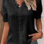Women's Stylish Cutout Short-Sleeve Shirt