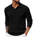 KZZ Fall Outfits Soft Menswear Knit Polo Shirts