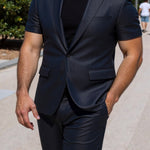 KZZ Men's Short-Sleeve Suit
