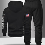 KZZ Men's Letter Print Hoodie Set