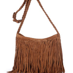 Frosted tassel women's crossbody shoulder bag