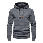 KZZ Men's Casual Plaid Drawstring Hoodie