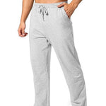 KZZ Men's Heavyweight Fleece Sweatpants Cotton with Drawstring and Pockets