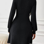 V-neck Sexy Waist Sweater Dress