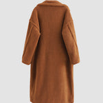 Loose Lamb-wool Coat Teddy Fur Lapel Mid-length Plush Coat