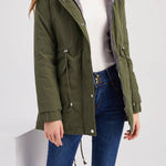 Hooded winter warm fleece coat with cotton padded jacket