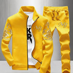 KZZ Men's Stylish Stand-Collar Sports Set