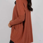 Winter Melodies Knit Crew Neck Front Pockets Oversized Sweater