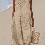 Ashly | Robe longue sans manches avec design texturé