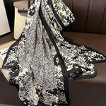 Chic Printed Silk Imitation Warm Shawl&Scarf