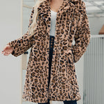 Faux Fur Coat Leopard Print Fluffy Coat