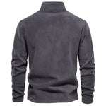 KZZ Men's Solid Half Zip Funnel Neck Polar Fleece Sweatshirt