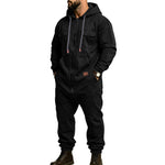 KZZ Men's Hooded Workwear Casual Street Style Jumpsuit