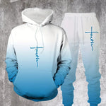 KZZ Men's Suit with 3D Print and Hood