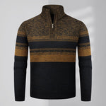 KZZ Men's color-blocked striped knit pullover
