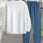 KZZ Crew-neck long-sleeve pullover and elastic-waist trousers