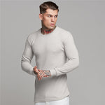 KZZ Slim Fit Knit Long Sleeve T-Shirt for Men