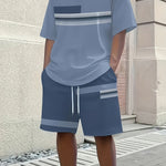 KZZ Men's short-sleeved shorts suit