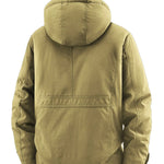 KZZ Men's winter fleece-lined hooded windbreaker