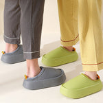 Home Non-Slip Keep Warm Velvet Waterproof Solid Color Slippers