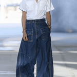 Casual Loose Graffiti Multi-Pocket Jeans