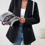 Nadorine Casual Blazers Double Breasted Long Sleeve Work Office Blazer Jacket