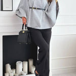 Elegant Moment Woolen Button Turtleneck Belted Oversized Cape