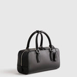 Italian Leather Mini Bowler Crossbody Satchel