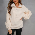 Nadorine Casual Long Sleeve Half Zip Pullover Sweaters