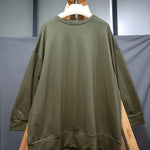 Casual Loose Solid Color Round-Neck Sweatshirt Top