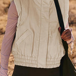 Versatile Stand Collar Button Sleeveless Loose Pocket Casual Vest Jacket
