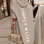 Hoodie Open Front Cardigan Sweaters Solid Color Chunky Long Sweater Coats