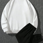 KZZ Crew-neck long-sleeve pullover and elastic-waist trousers