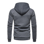 KZZ Men's Casual Plaid Drawstring Hoodie