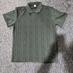 KZZ Retro loose textured knit polo shirt for men