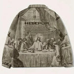 KZZ Men's Regular Fit Letter Print Pocket Zip-Up Jacket