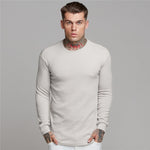 KZZ Slim Fit Knit Long Sleeve T-Shirt for Men