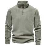 KZZ Men's Solid Half Zip Funnel Neck Polar Fleece Sweatshirt