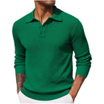 KZZ Fall Outfits Soft Menswear Knit Polo Shirts