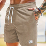 KZZ Men's Letter Patchwork Print Pocket Shorts