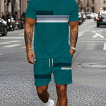 KZZ Men's short-sleeved shorts suit