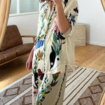 Flower jungle print casual two-piece set
