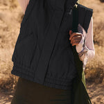 Versatile Stand Collar Button Sleeveless Loose Pocket Casual Vest Jacket