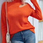 Solid Color Half Turtleneck Knit Top