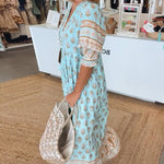 Inés | Casual Printed V-neck Half Sleeve Dress