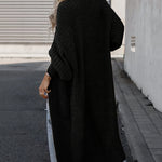 Loose Solid Open Front Pocket Cardigan